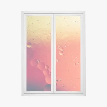 Fensteraufkleber warme orange abstraktion mit blasen – Pixers®