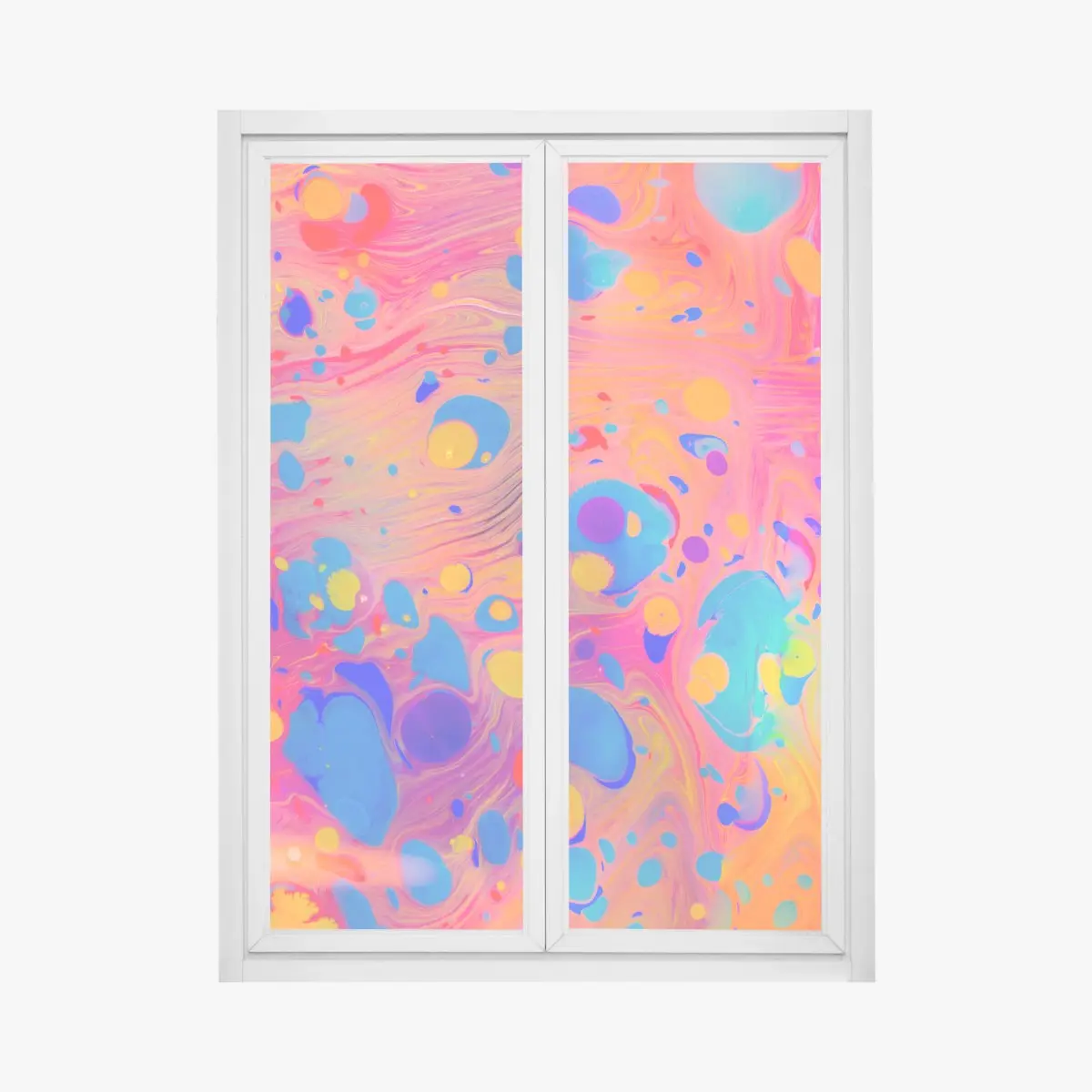 Fensteraufkleber osmanisches ebru marmormuster – Pixers®
