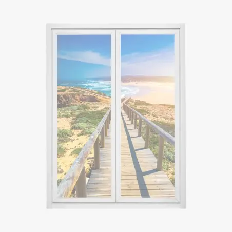 Fensteraufkleber steg zur Praia da Bordeira – Pixers®