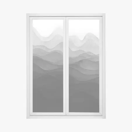 Fensteraufkleber monochrome geschichtete berge – Pixers®