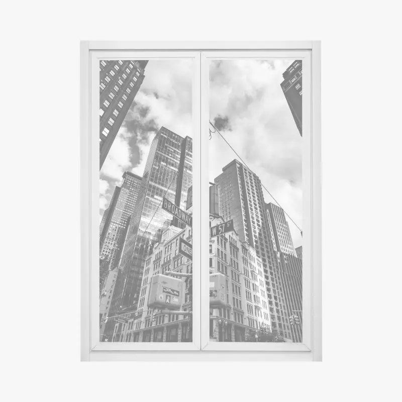 Fensteraufkleber Broadway und W 57 St – städtische szene in schwarzweiß