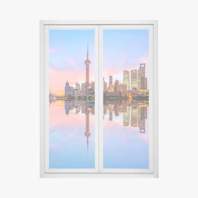 Fensteraufkleber Shanghai skyline bei sonnenaufgang