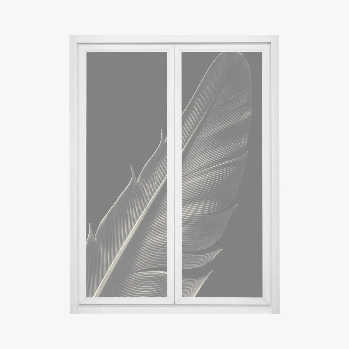Fensteraufkleber zarte feder in makroaufnahme – Pixers®