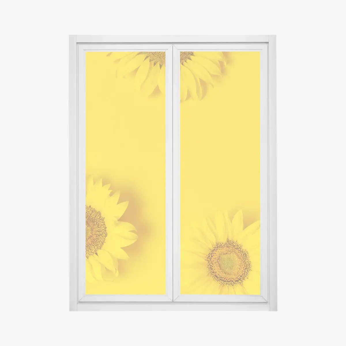 Fensteraufkleber drei sonnenblumen auf gelbem hintergrund – Pixers®