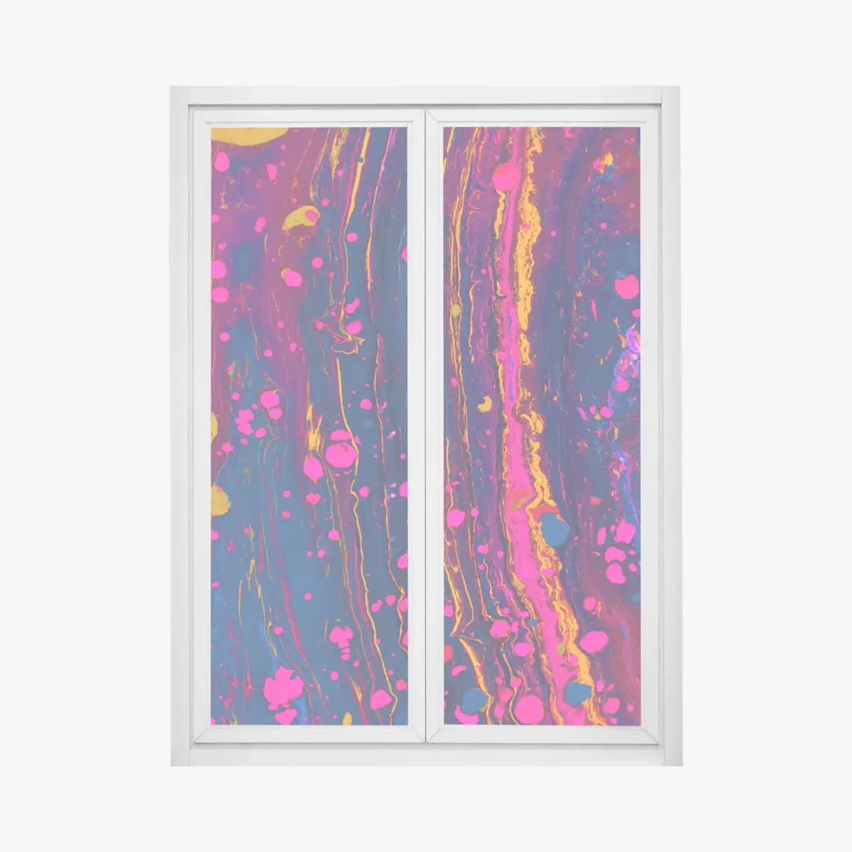 Fensteraufkleber neon marmorierte abstrakte wandgrafik – Pixers®