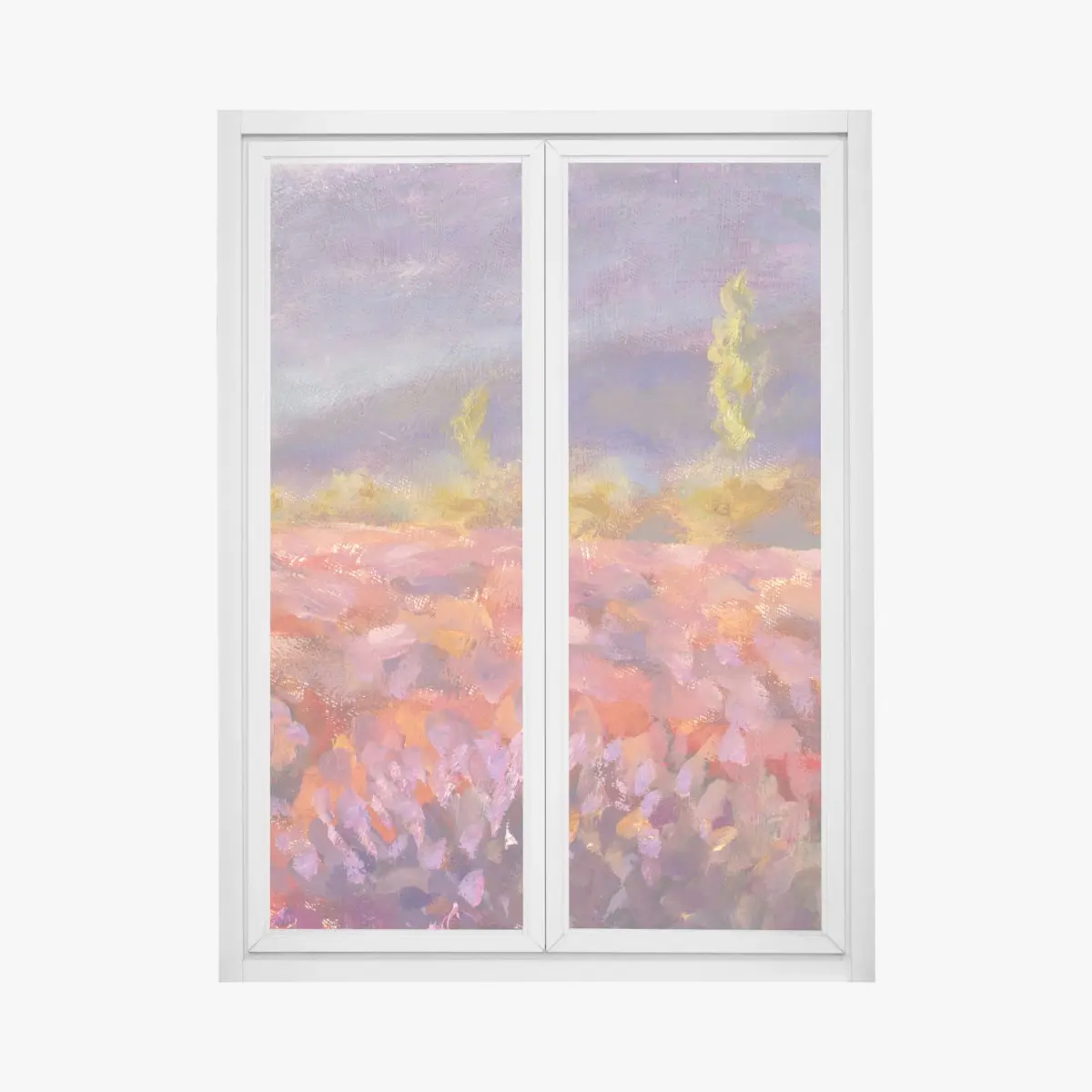 Fensteraufkleber Provence lavendelfeld gemälde – Pixers®