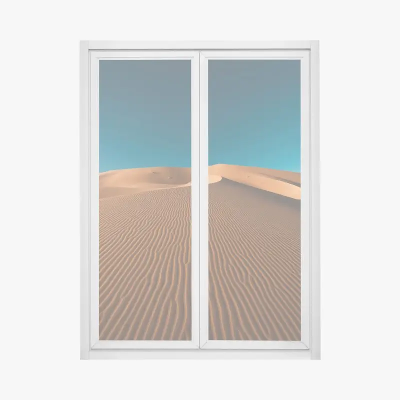 Fensteraufkleber goldene sanddünen unter tiefblauem himmel