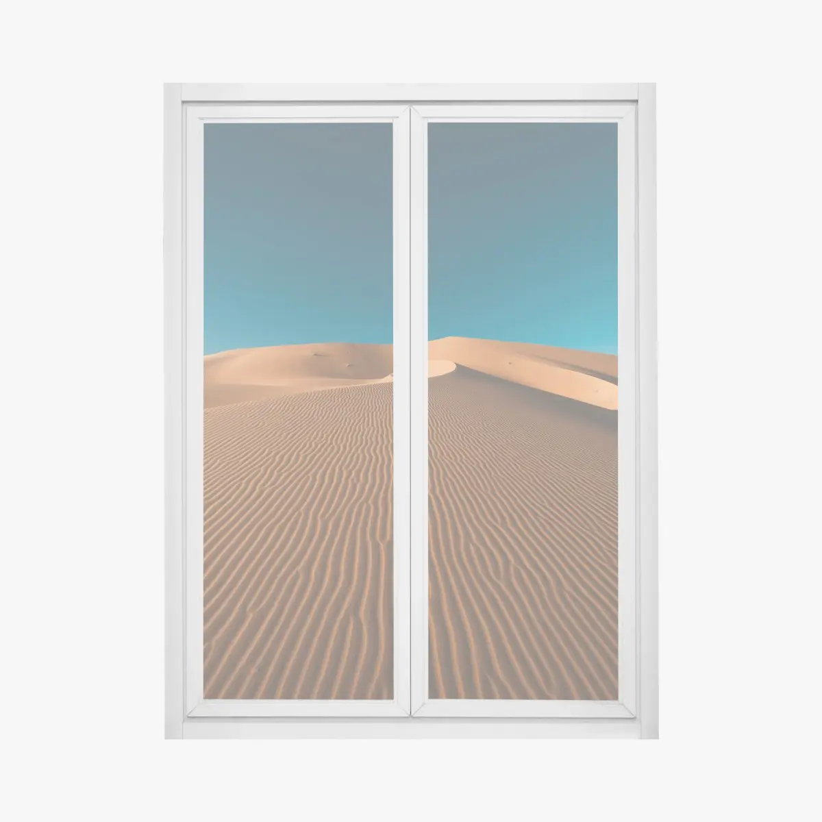 Fensteraufkleber goldene sanddünen unter tiefblauem himmel – Pixers®