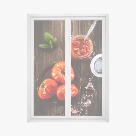 Fensteraufkleber frische tomaten und hausgemachte tomatensauce – Pixers®