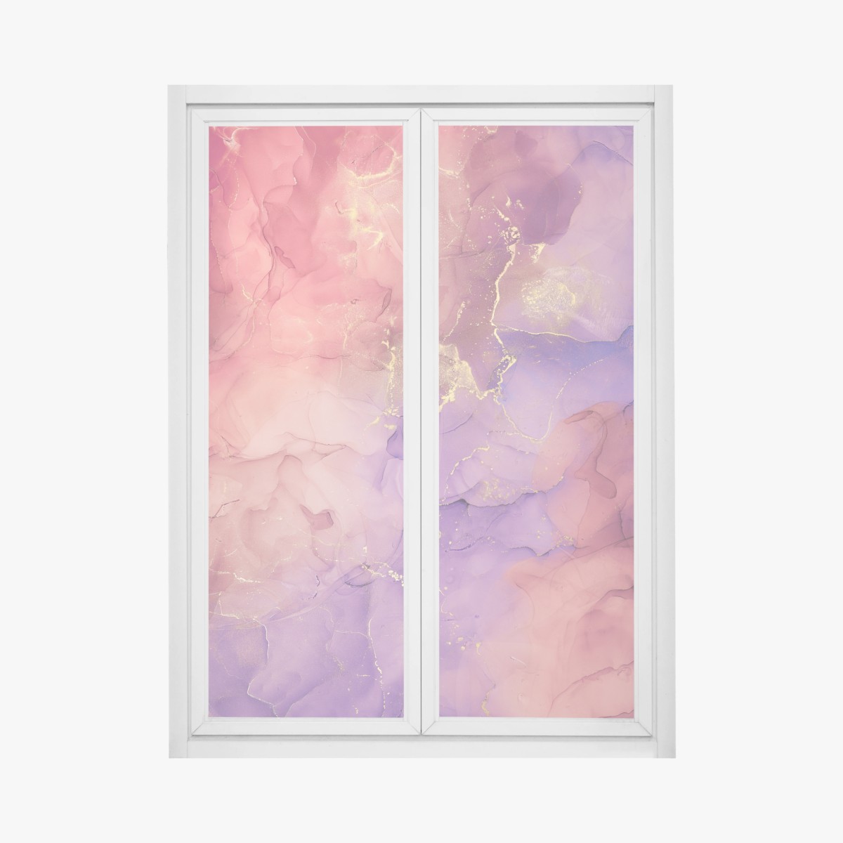 Fensteraufkleber ätherische rosa und lila marmoroptik – Pixers®