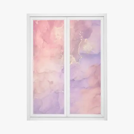 Fensteraufkleber ätherische rosa und lila marmoroptik – Pixers®