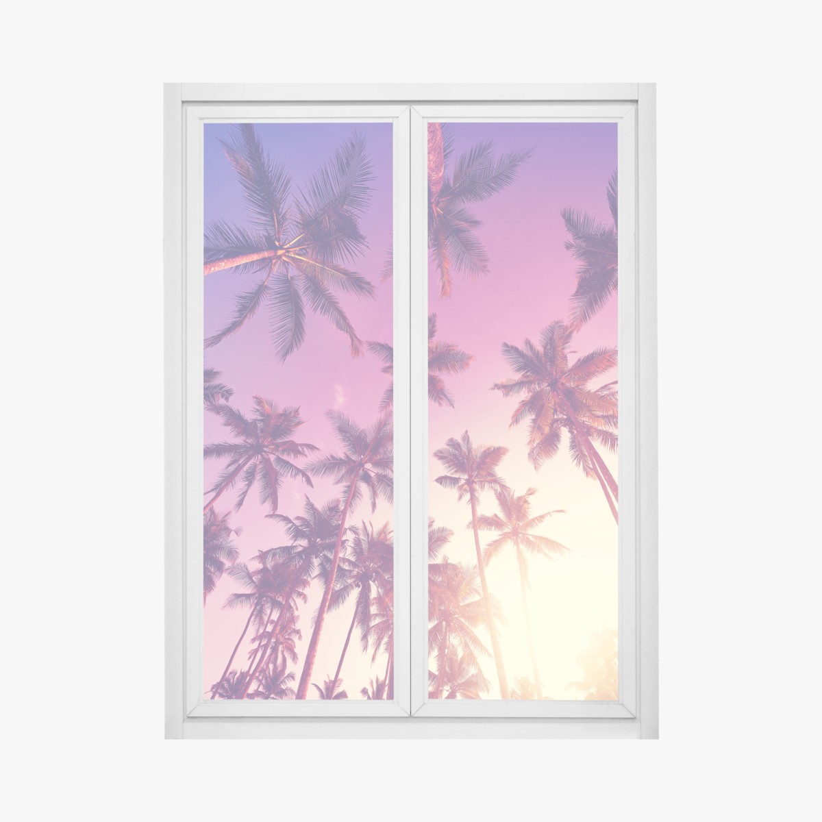 Fensteraufkleber tropische palmen beim sonnenuntergang – Pixers®