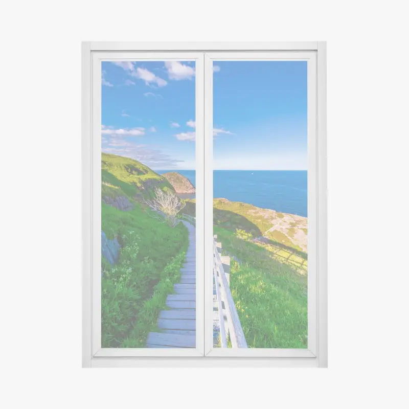 Fensteraufkleber küstenpfad mit blick auf das meer