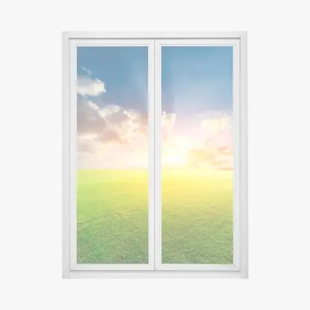 Fensteraufkleber sonnenbeschienene wiese bei sonnenuntergang – Pixers®