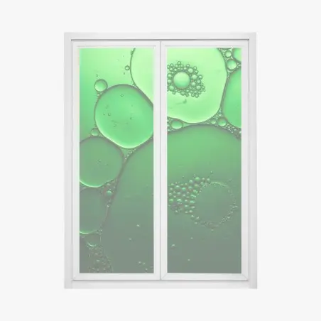 Fensteraufkleber grüne blasen abstrakte komposition – Pixers®