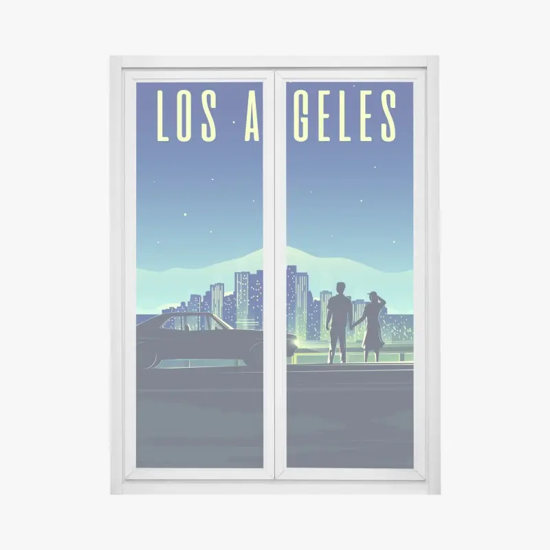 Fensteraufkleber Los Angeles nächtliche skyline