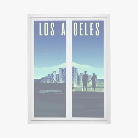 Fensteraufkleber Los Angeles nächtliche skyline – Pixers®
