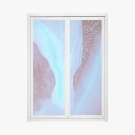 Fensteraufkleber ätherisches türkis-rosa marmormuster – Pixers®