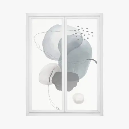 Fensteraufkleber ruhige blaue aquarellkugeln – Pixers®