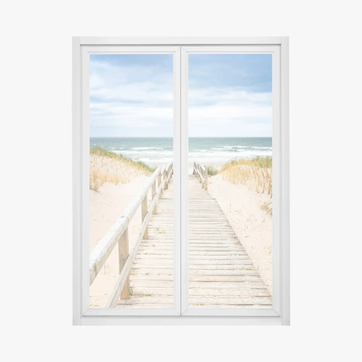 Fensteraufkleber holzsteg zum meer, Sylt – Pixers®