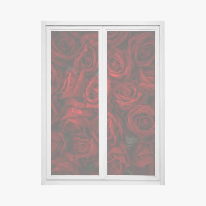 Fensteraufkleber intensive rote rosen nahaufnahme