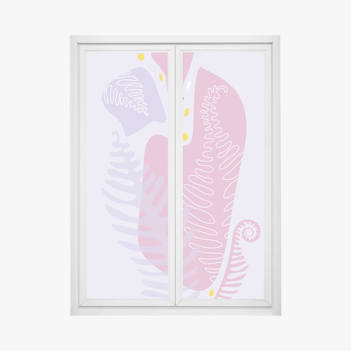 Fensteraufkleber zarte pastell-botanische abstraktion – Pixers®