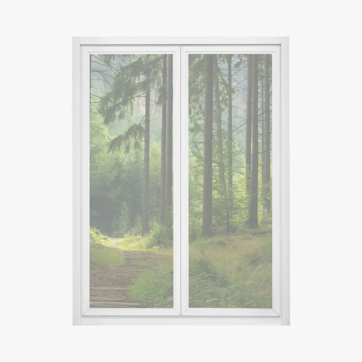 Fensteraufkleber ruhiger waldpfad – Pixers®