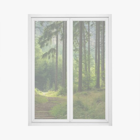 Fensteraufkleber ruhiger waldpfad – Pixers®