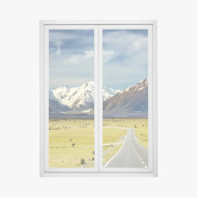 Fensteraufkleber straße zu den Südlichen Alpen, Neuseeland