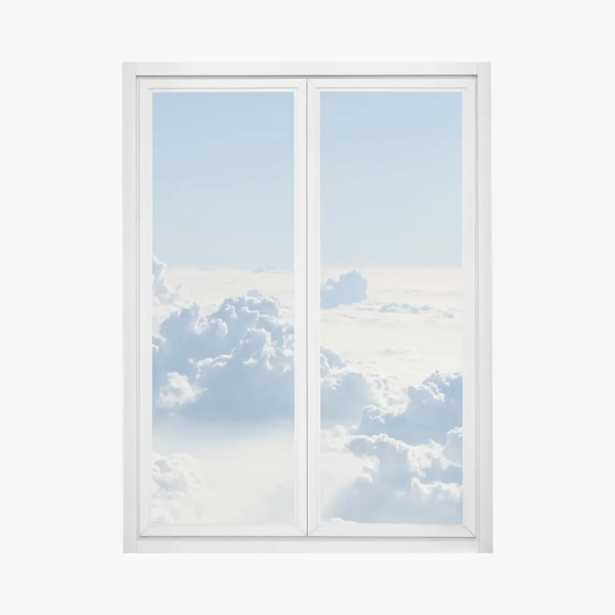 Fensteraufkleber luftige wolkenlandschaft im soften blau – Pixers®