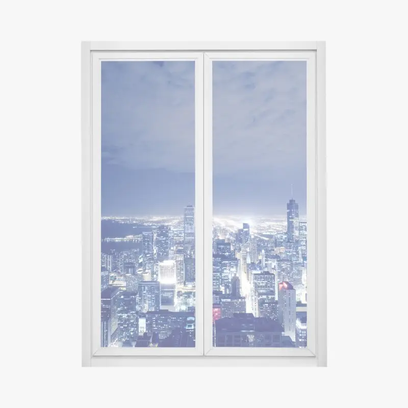 Fensteraufkleber Chicago nächtliche skyline panorama