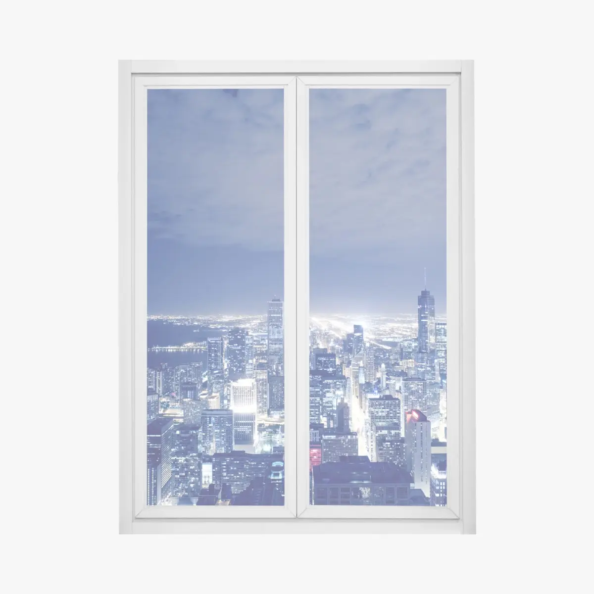 Fensteraufkleber Chicago nächtliche skyline panorama – Pixers®