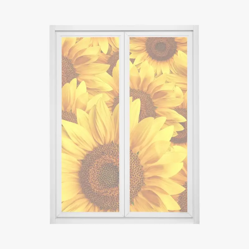 Fensteraufkleber goldene sonnenblumen