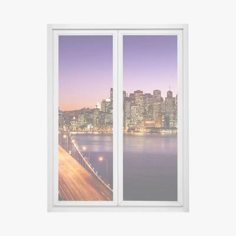 Fensteraufkleber San Francisco skyline bei sonnenuntergang