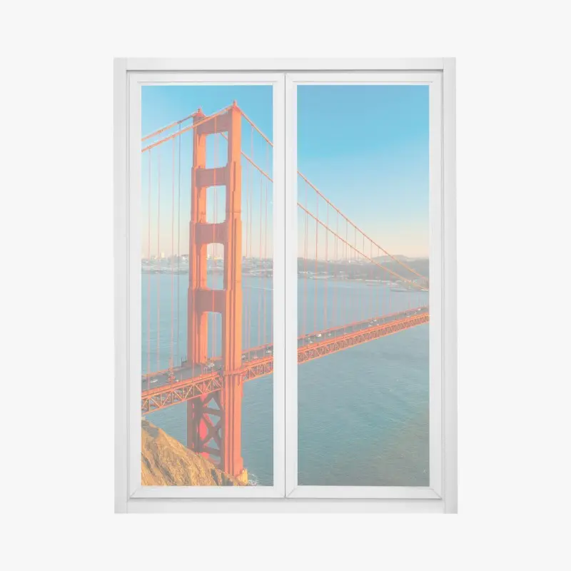 Fensteraufkleber Golden Gate bei sonnenuntergang