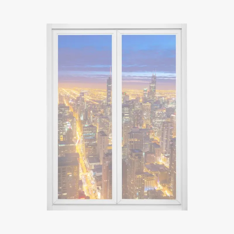 Fensteraufkleber Chicago nächtliche skyline panorama