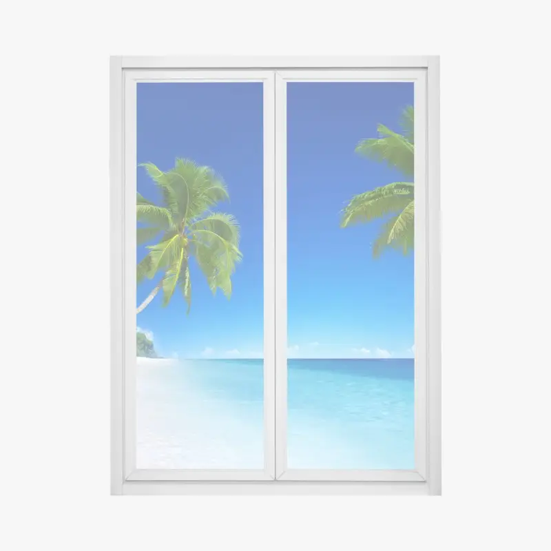 Fensteraufkleber tropischer strand mit palmen