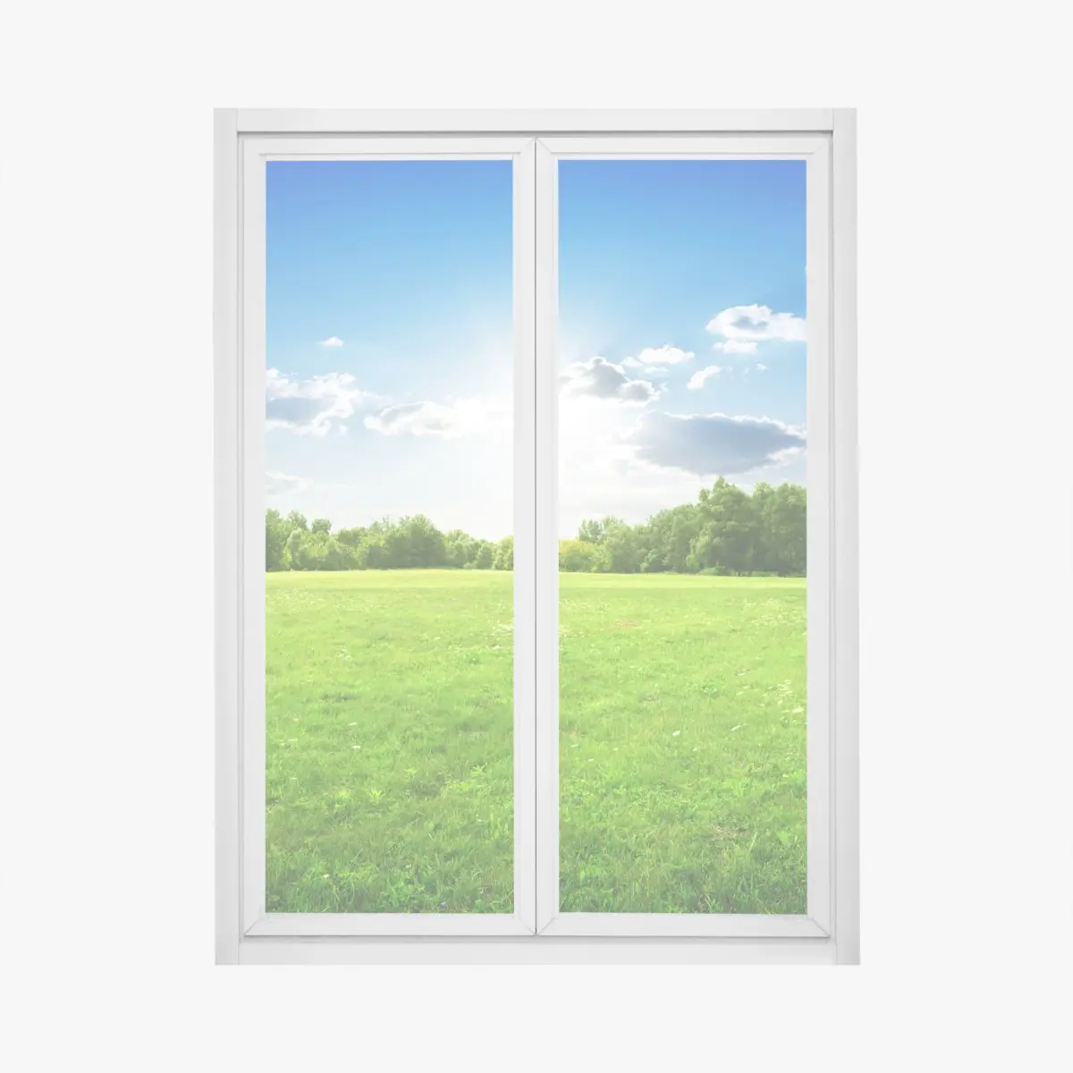 Fensteraufkleber sonnige grüne wiese – Pixers®