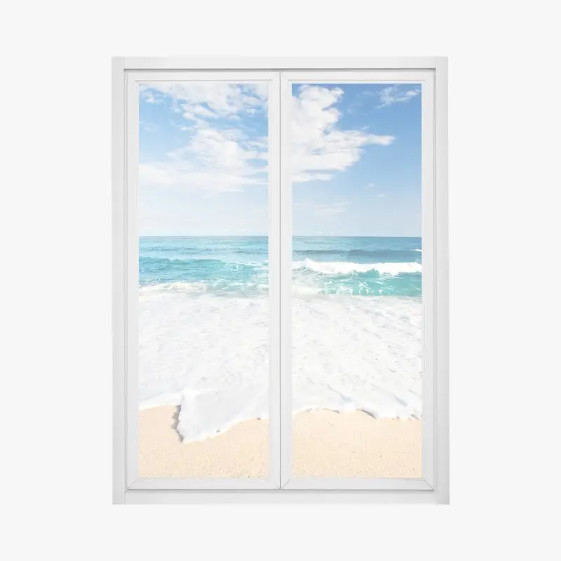 Fensteraufkleber türkisfarbene wellen am sandstrand