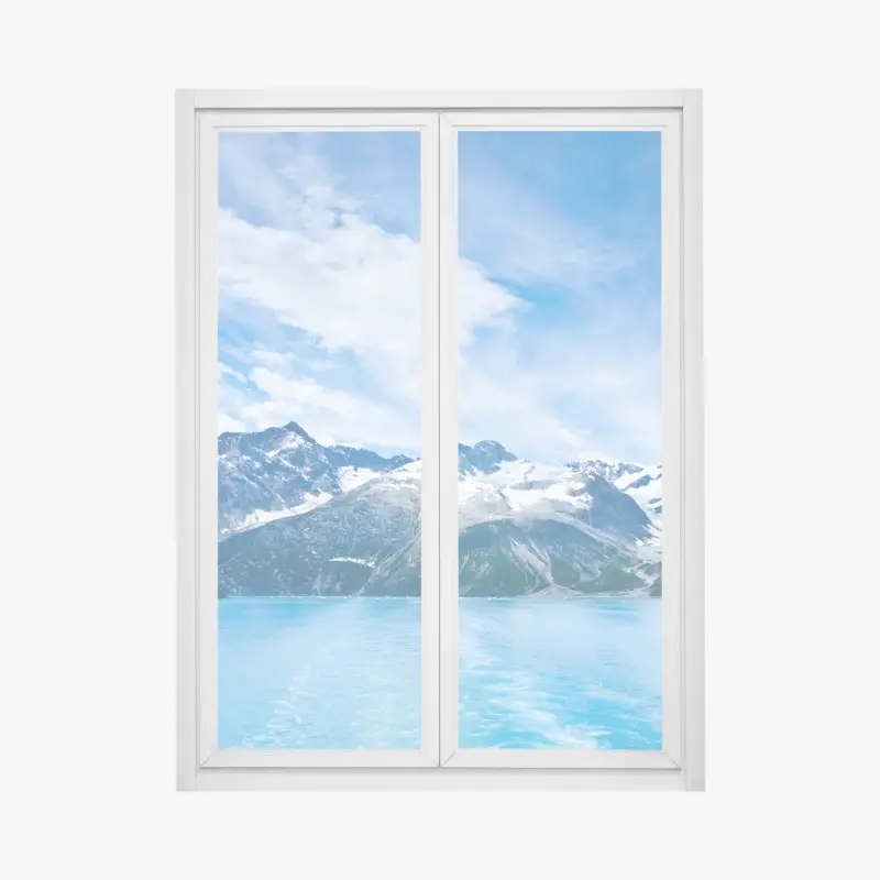 Fensteraufkleber schneebedeckte gipfel in Glacier Bay, Alaska