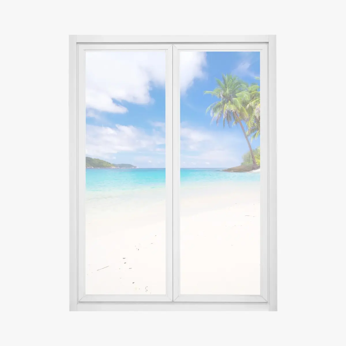 Fensteraufkleber tropischer türkisstrand – Pixers®