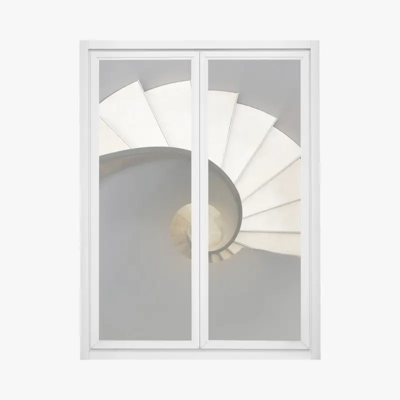 Fensteraufkleber spiraltreppe abstrakte komposition