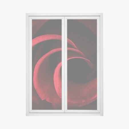 Fensteraufkleber spirale aus tiefroten rosenblättern – Pixers®