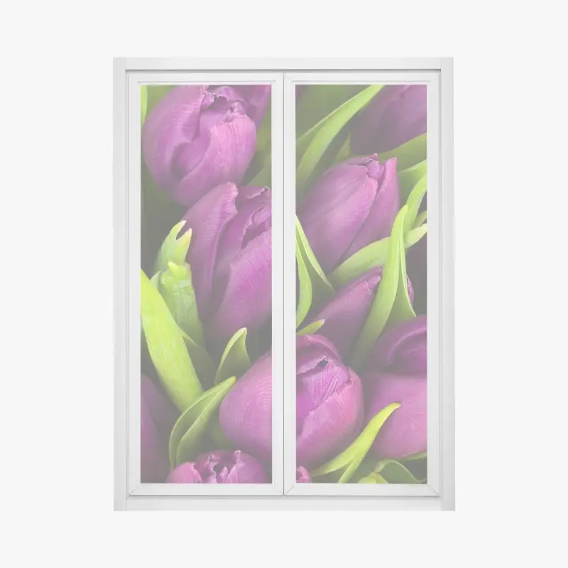 Fensteraufkleber lila tulpen im bukett