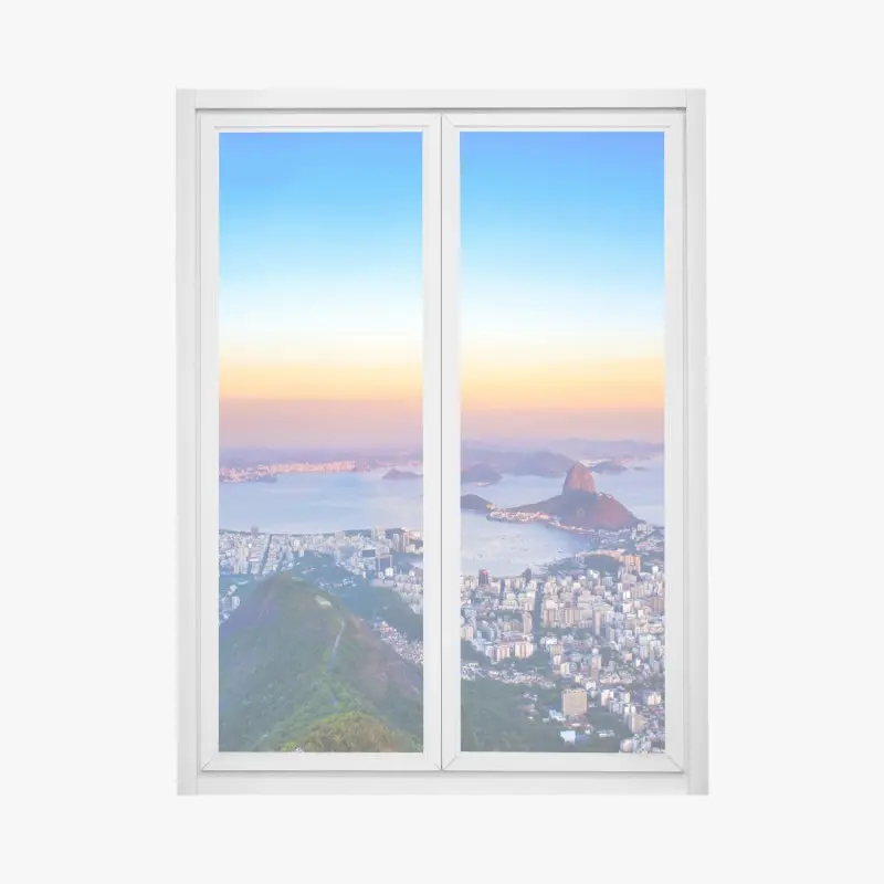 Fensteraufkleber panorama von Rio de Janeiro bei sonnenuntergang