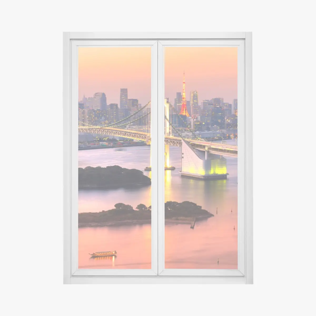 Fensteraufkleber Tokio skyline bei sonnenuntergang – Pixers®