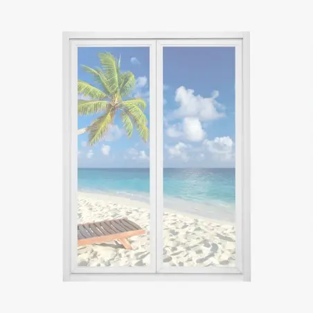 Fensteraufkleber tropischer strand auf den Malediven – Pixers®