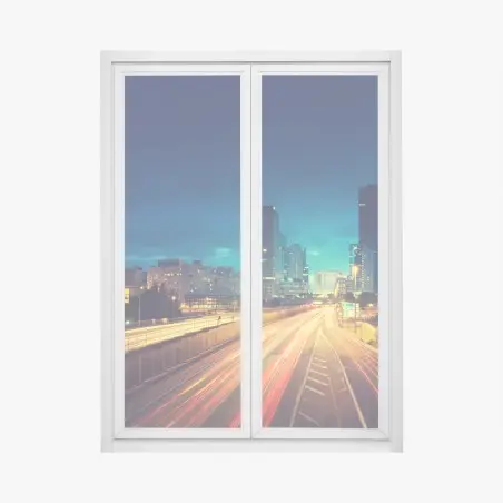 Fensteraufkleber La Défense skyline bei dämmerung – Pixers®
