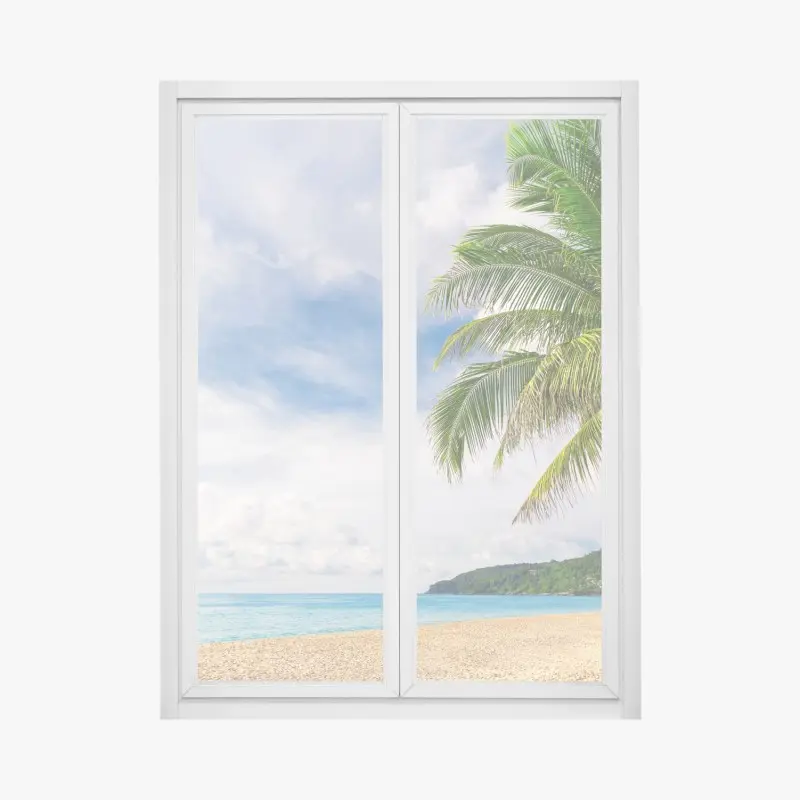 Fensteraufkleber tropischer strand in Phuket mit palme