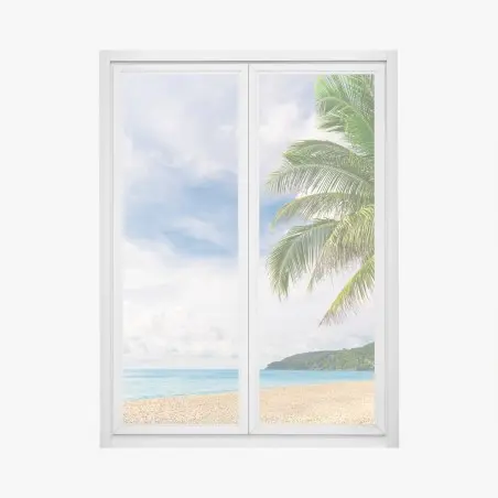 Fensteraufkleber tropischer strand in Phuket mit palme – Pixers®